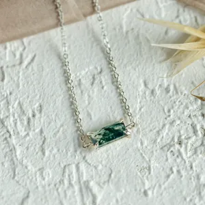 Zlatý náramek s baguette mechovým achátem SINDAR Thumbnail