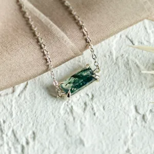 Zlatý náramek s baguette mechovým achátem SINDAR Thumbnail