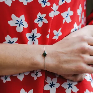 Zlatý náramek s kite mechovým achátem AVARI Thumbnail