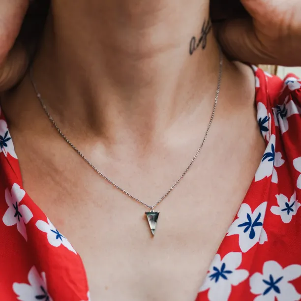 Zlatý náhrdelník s triangle mechovým achátem GALADRIEL Image