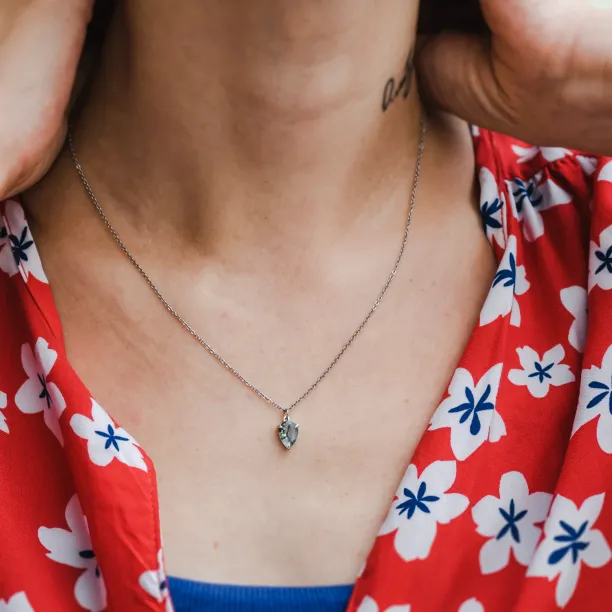 Zlatý náhrdelník s pear mechovým achátem NOLDOR Image