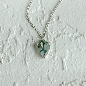 Zlatý náhrdelník s pear mechovým achátem NOLDOR Thumbnail