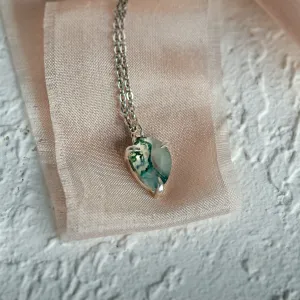 Zlatý náhrdelník s pear mechovým achátem NOLDOR Thumbnail