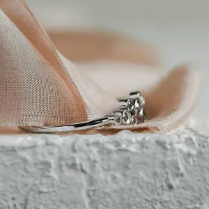 Cluster prsten v bezel stylu se salt'n'pepper diamanty BUBBLE Thumbnail