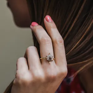 Zlatý prsten s hexagon salt'n'pepper diamantem ACHILLE Thumbnail