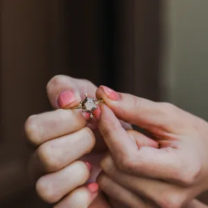 Zlatý prsten s hexagon salt'n'pepper diamantem ACHILLE Thumbnail