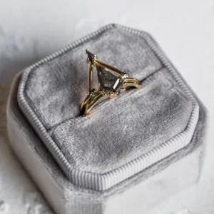 Engagement ring set with salt'n'pepper diamonds MEGHAN Thumbnail