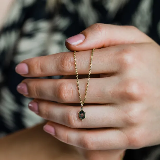 Zlatý náhrdelník s hexagon salt'n'pepper diamantem VANESSA Image