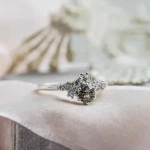 Cluster prsten s rutilovým křišťálem a diamanty SATURN Thumbnail