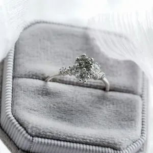 Cluster prsten s rutilovým křišťálem a diamanty SATURN Thumbnail