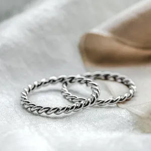 Twisted rope wedding bands VALOS Thumbnail