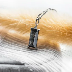 Gold necklace with baguette salt'n'pepper diamond PARIS