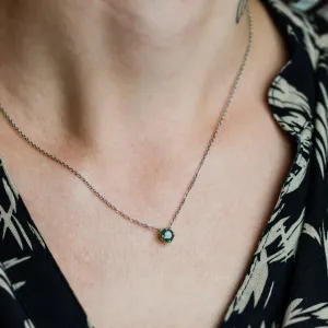 Mechový achát ve zlatém náhrdelníku ELF Thumbnail