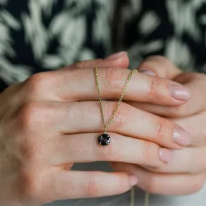 Gold necklace with round diamond salt and pepper EUGENIE Thumbnail