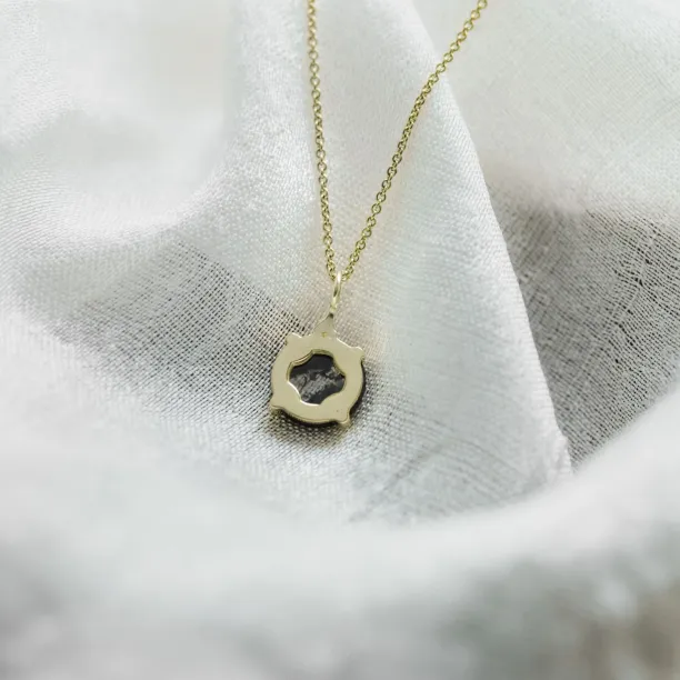 Gold necklace with round diamond salt and pepper EUGENIE Image