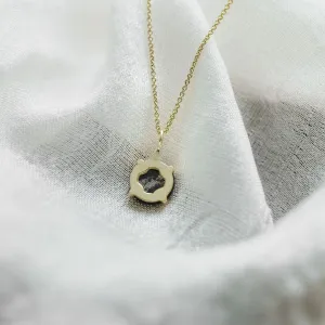 Gold necklace with round diamond salt and pepper EUGENIE Thumbnail
