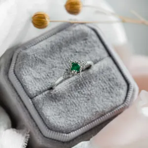 Gold emerald ring with diamonds ELA Thumbnail