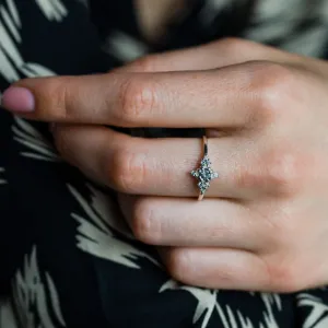 Atypický zlatý prsten se salt'n'pepper diamanty ORION Thumbnail