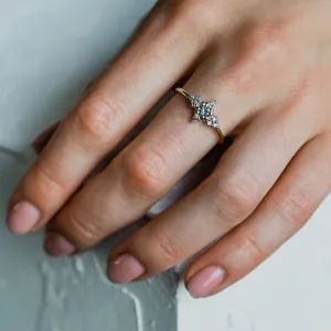 Atypický zlatý prsten se salt'n'pepper diamanty ORION Thumbnail