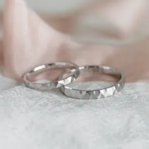 Unusual wedding bands with hammered surface BANG Thumbnail