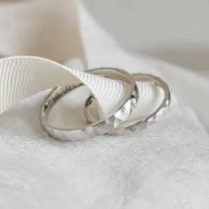 Unusual wedding bands with hammered surface BANG Thumbnail