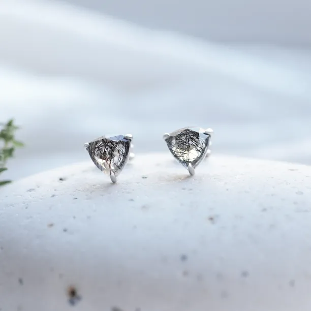 Zlaté náušnice s rutilovým křišťálem TRIADA Image