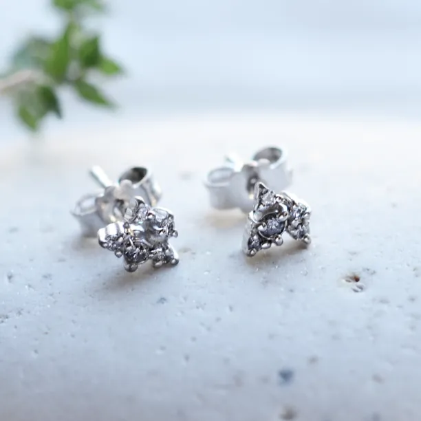 Zlaté náušnice se salt'n'pepper diamanty CRUX Image