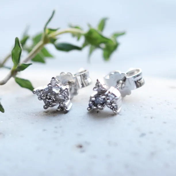 Zlaté náušnice se salt'n'pepper diamanty CRUX Image