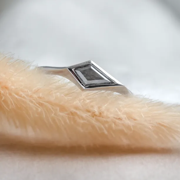 Netradiční prsten se salt'n'pepper diamantem ARROW Image