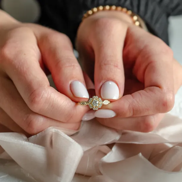 Zlatý vintage prsten s diamanty CALYPSO Image