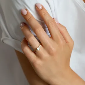 Romantický prsten s akvamarínem a diamanty AQUA