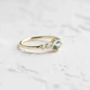 Romantic ring with aquamarine and diamonds AQUA Thumbnail