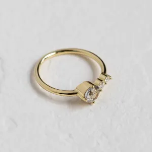 Gold ring with rutilated quartz and diamonds QUIDO Thumbnail