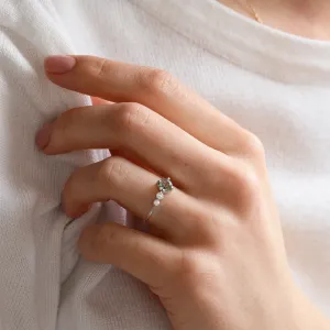 Decent ring with moss agate and diamonds FOREST Thumbnail