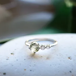 Decent ring with moss agate and diamonds FOREST Thumbnail