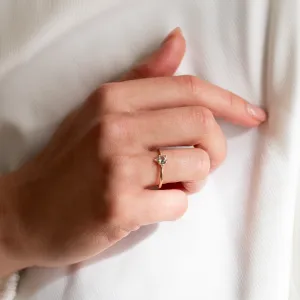 Netradiční zásnubní prsten s mechovým achátem a diamanty ALBA Thumbnail