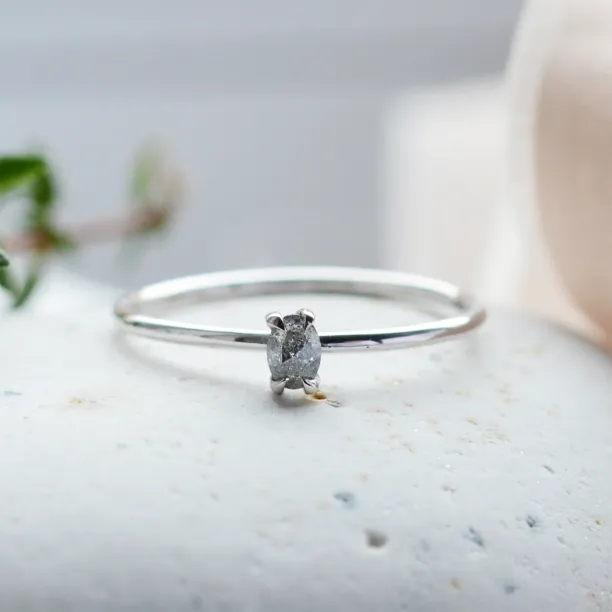 Minimalistický prsten se salt'n'pepper diamantem ORBIT Image