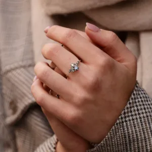 Zlatý prsten s diamanty salt and pepper CLUSTRÉ Thumbnail