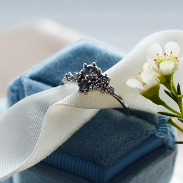 Zlatý prsten s diamanty salt and pepper CLUSTRÉ Image