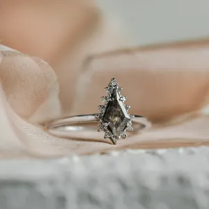 Zlatý cluster prsten se salt'n'pepper diamanty DOMIZOS Thumbnail