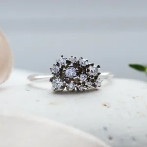 Netradiční zlatý cluster prsten s diamanty SEVERINO Thumbnail