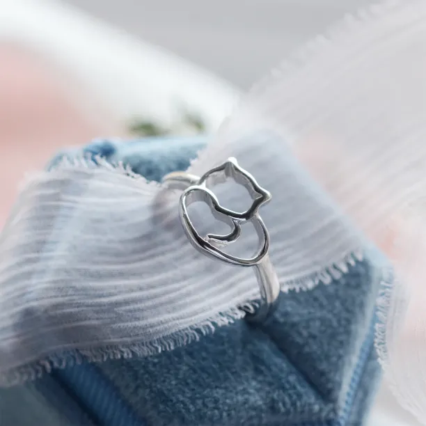 Stříbrný prsten s kočkou PUSHEEN Image