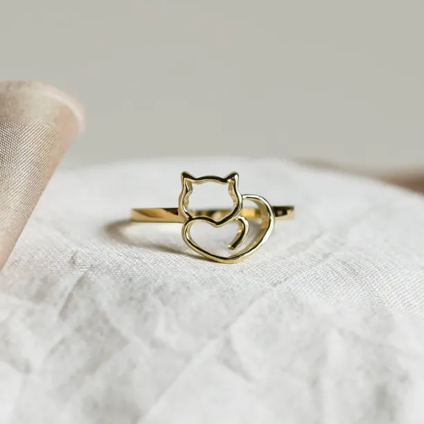 Zlatý prsten s kočkou PUSHEEN Image