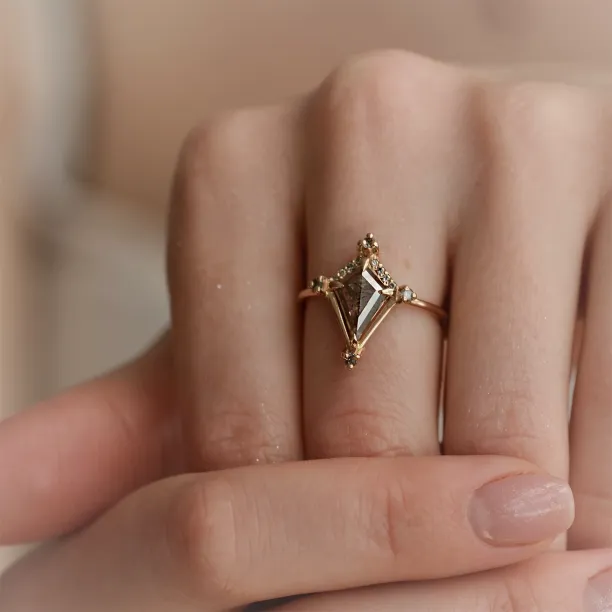 Avantgardní prsten se salt'n'pepper diamanty ORNETTE Image