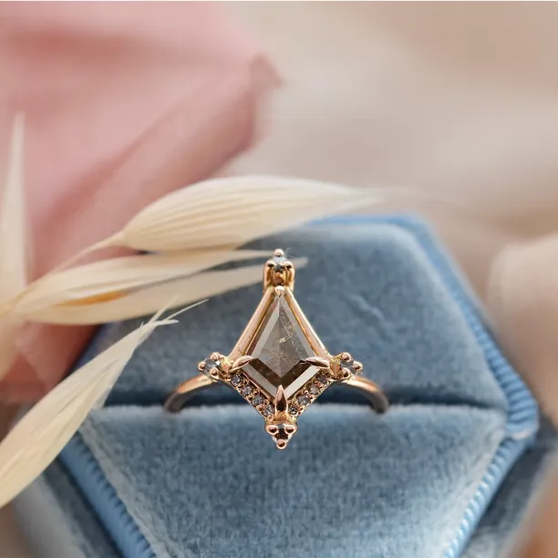 Avantgardní prsten se salt'n'pepper diamanty ORNETTE Image