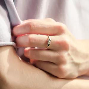 Zlatý cluster prsten s hexagon salt'n'pepper diamanty CLARINA Thumbnail