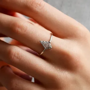 Gold ring with kite salt'n'pepper diamond BILL