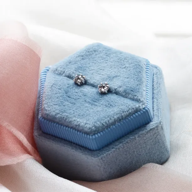 Náušnice pecky s hexagon salt and pepper diamanty STELLEX Image