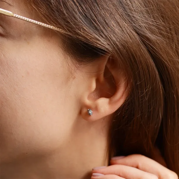 Earrings with baguette salt and pepper diamonds STELLON Image