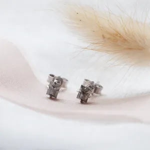 Earrings with baguette salt and pepper diamonds STELLON Thumbnail